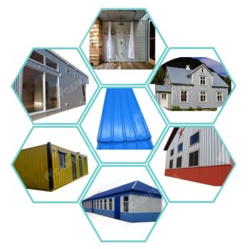color coated steel house， colour steel roofing